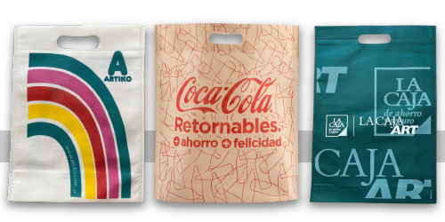 Bolsas ecológicas riñón o troquel con o sin fuelle inferior, medida 35x45+10